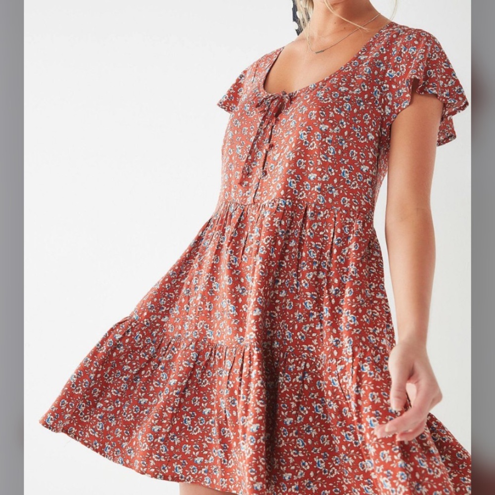 Urban Outfitters Floral Tiered Babydoll Dress